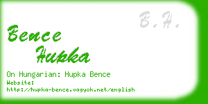 bence hupka business card